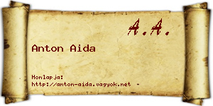 Anton Aida névjegykártya